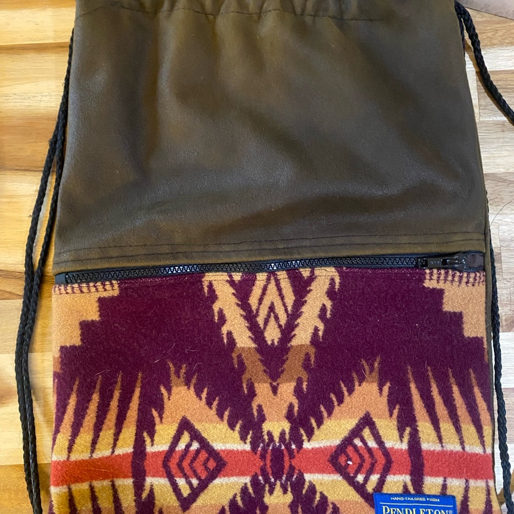 Pendleton Brown And Multicolor Drawstring Bag - image 1